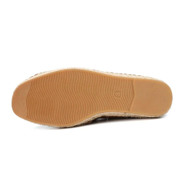 LUXSOLE Men's Jute Espadrilles Slip On Loafers Cow Suede Leather Casual Shoes