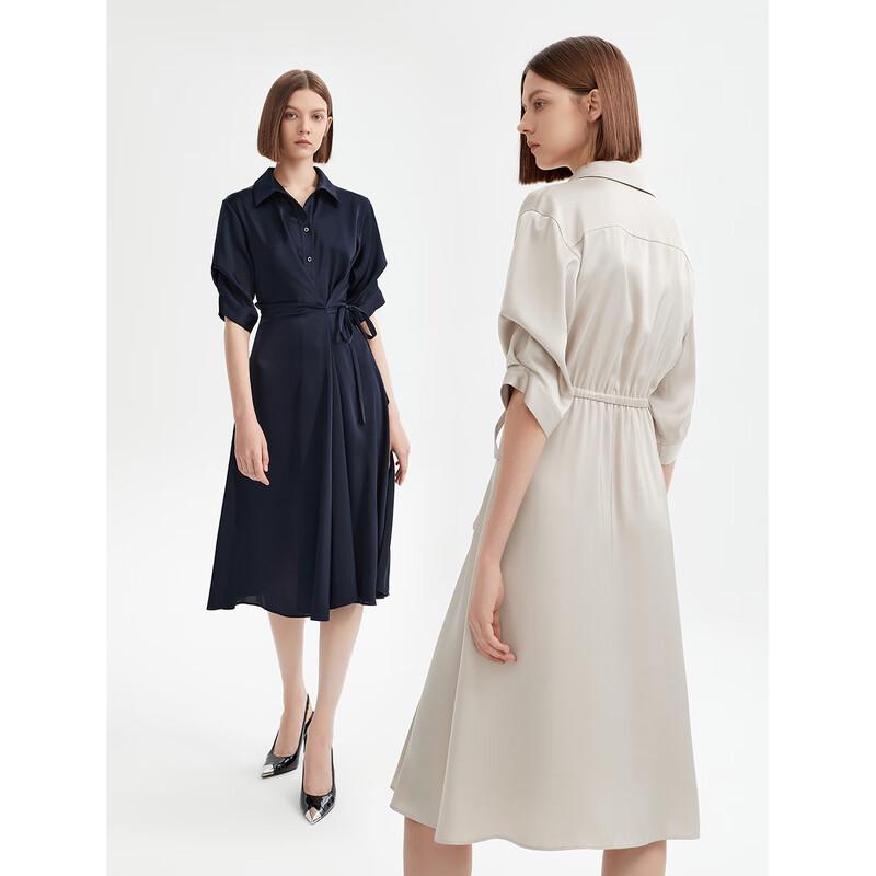 Lancy Retro Polo Collar Shirt Dress