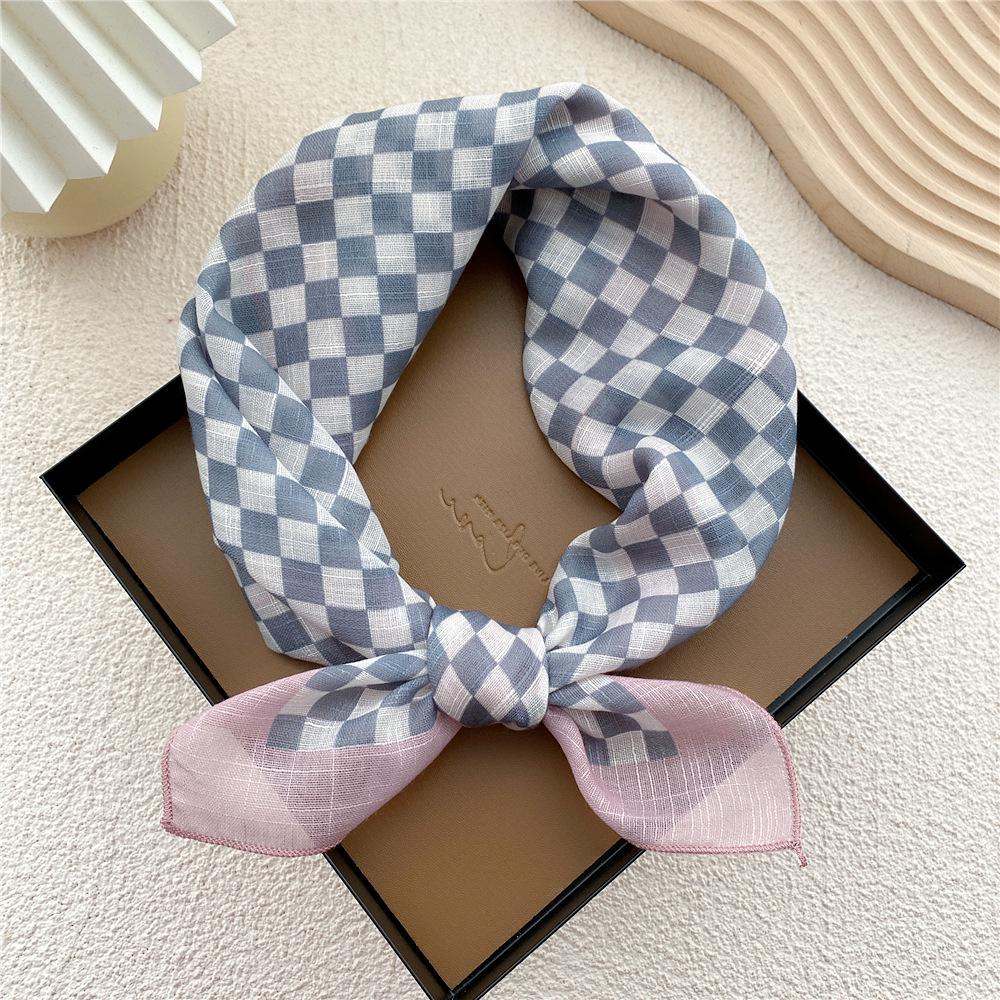 58 Bomull Lin Silke Firkantet Skjerf for Kvinner - Allsidig Mote Tilbehør for Vår, Sommer, Høst