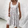 European and American Cross-border  Spring and Summer Large Size Women's Print Suspender Sleeveless Loose Dress