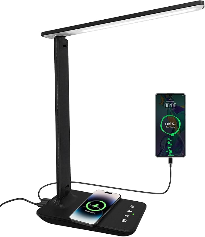 New Multifunctional Modern Smart Usb Wireless Charging Desk Lamp Portable Adjustable Foldable Office Table Reading Led Table