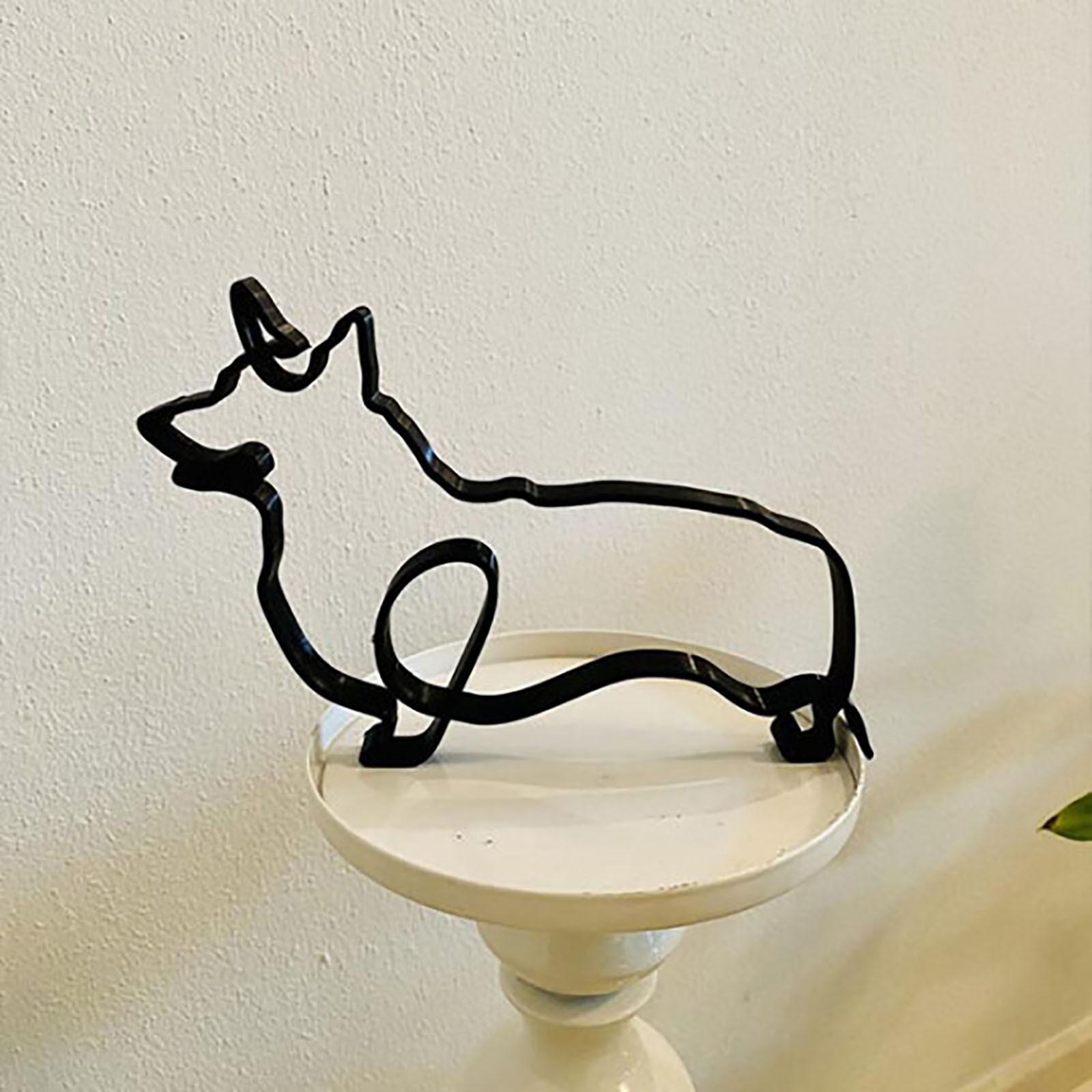 

Art Decoration Sculpture Metal Dog Minimalist Gift Decoration Hangs Pretty Christmas Ornament Metal Desktop Decorations One Size