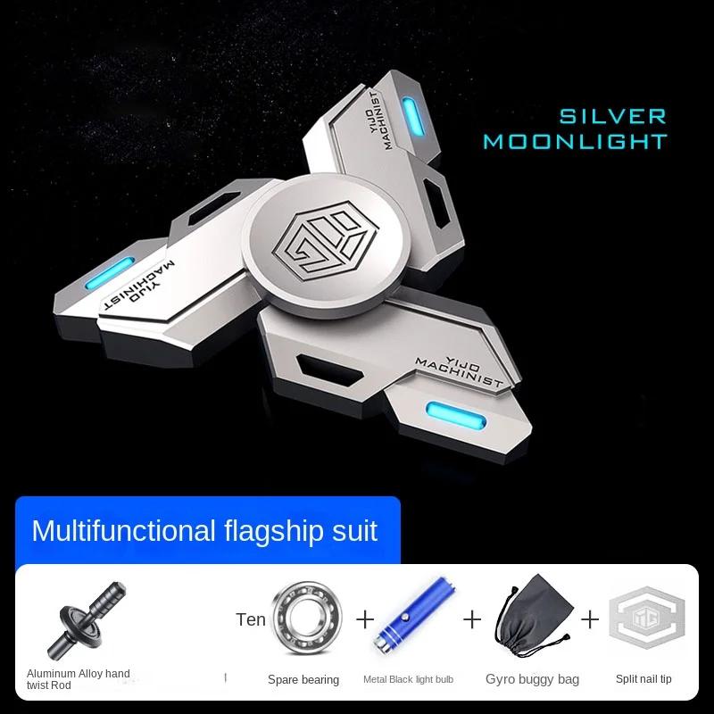 Fingertip Gyro Luminous Metal Alloy Smart Fidget Spinner Desk Hand Stress Relief Toys For Adults The Machinist