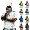 Herren Sommer Camouflage Farbverlauf Trocknendes Kurzarm-T-Shirt, Sonnenschutzkleidung, Angeln, Fitness, Sport, Kapuzen-Kurzarmshirt