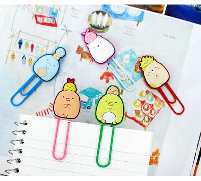 5pcs Cute Corner Biological Paper Clips Student Bookmarks Cartoon Cute Extra Large Paper Clips Office Stationery
