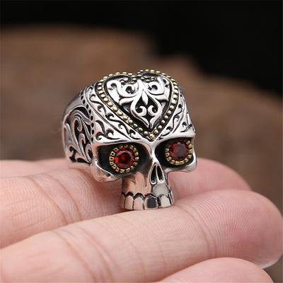 New Fashion Punk Alien Skull Ring Wide Version Fashion Ring