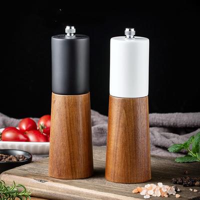 Solid Wood Salt And Pepper Grinder Sets Manual Spice Pepper Mill Freshly Ground Seasoning Ceramic Core Grinding Set Kitchen Tool