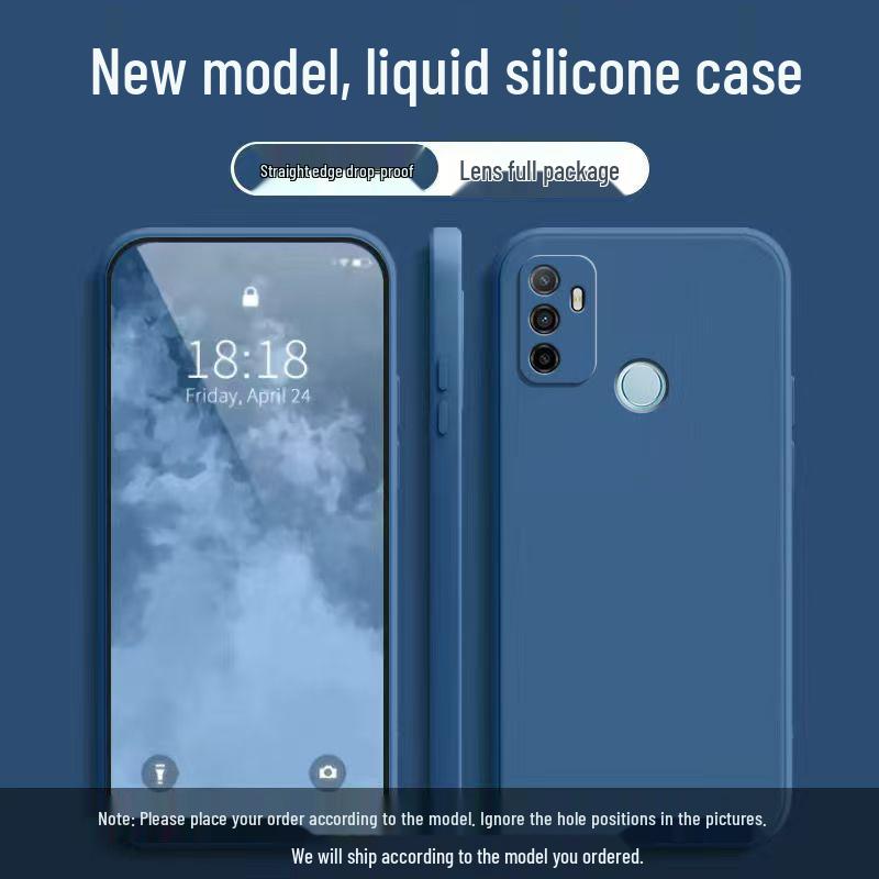 OPPO A32 4G Simple Solid Color Liquid Full-Coverage Anti-Drop Soft Case