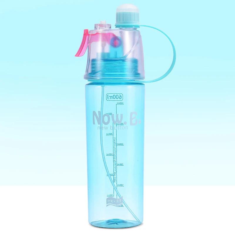 

Water Bottle with Straw Drink Spray Cup Cycling Hiking Outdoor Sports 0.6L синий