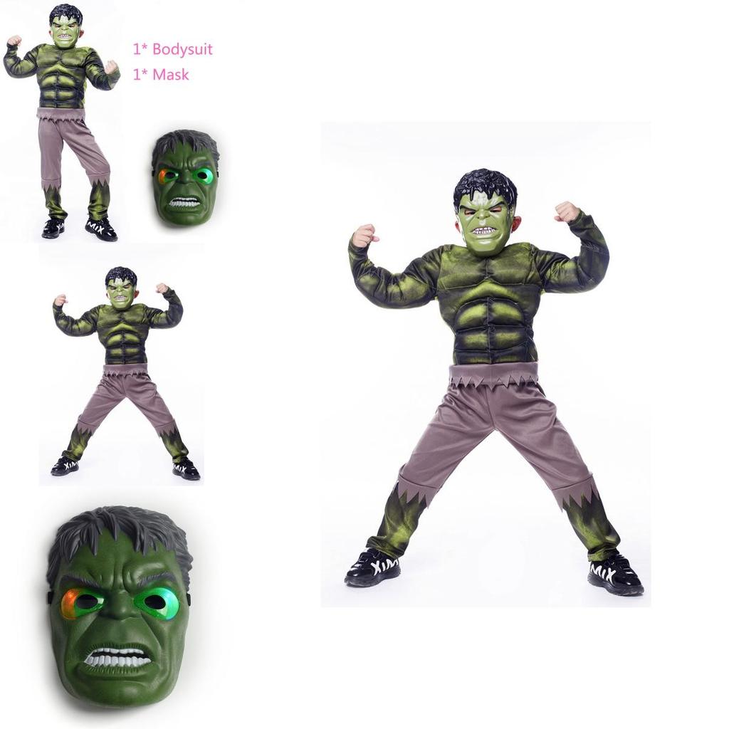 The Avengers Hulk Muscle Mask Costume For Boys Premium Quality Cosplay Outfit