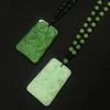 Green Jade Nine-Dragon Guanyin Pendant Necklace - Dragon & Phoenix Charm for Auspiciousness.