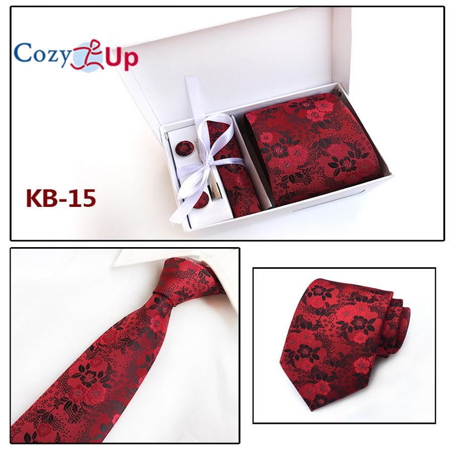 

Чоловічий набір затишних краваток із квадратною запонкою та затискачем для краватки | Краватка-носовичок у подарунковій коробці для весілля та бізнесу