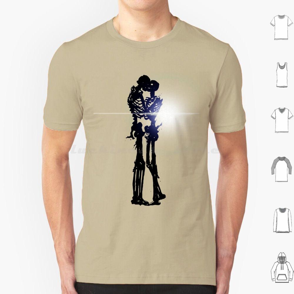 Skeleton Kiss Lens Flare Nuclear Love Skull T Shirt Cotton Men Women DIY Print Skeleton Kiss Kissing Skeletons Nuclear Atomic