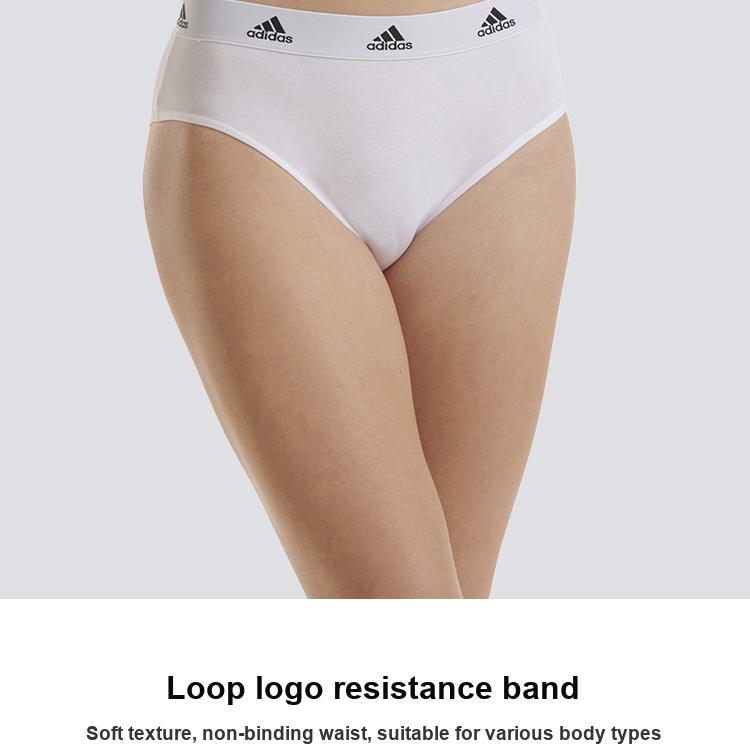 Adidas Mid-Rise Breathable Skin-Friendly Antibacterial Comfortable Underwear Three-Pack Women Underwear 4A3P92