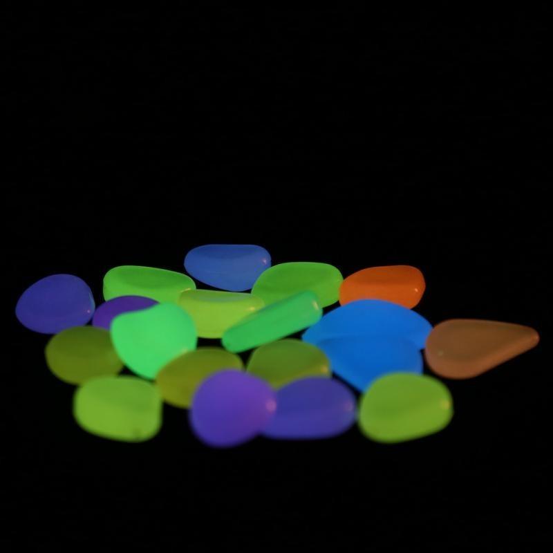 Resin Garden Aquarium Glowing Colorful Goose Egg Stones Fluorescent 10 Pieces/bag