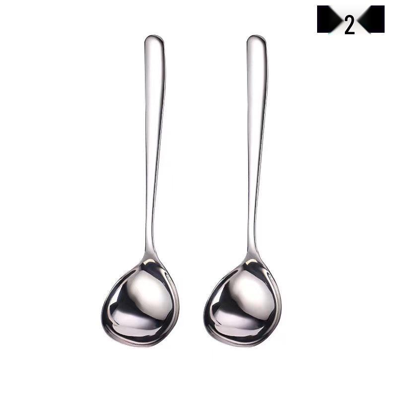 Korean Style Stainless Steel Deepened Soup Spoon with Large Head