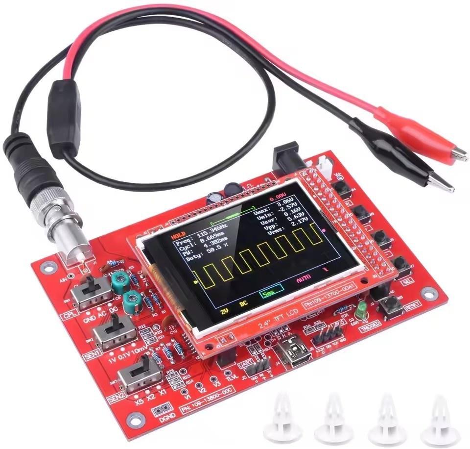 DSO138 2,4 Zoll TFT Taschendigitaloszilloskop-Bausatz DIY-Teile Handheld + Acryl DIY-Gehäuseabdeckung für DSO138