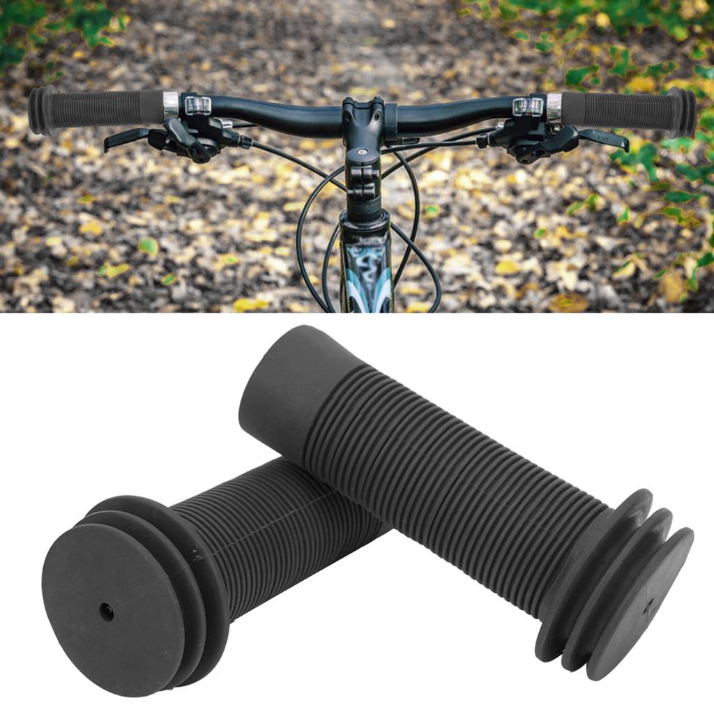 1Pair Ultralight Rubber Children Bicycle Anti Slip Handlebar Handle Grip Cover Accessory for Kid Bike(black )
