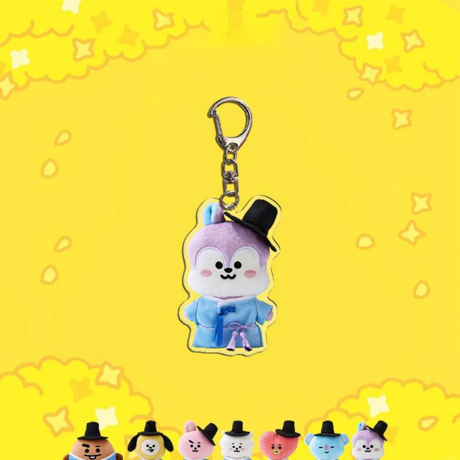 BT21 KPOP ARMY cartoon acrylic keychain JK V JIMIN keychain peripheral music festival support keychain fan gift