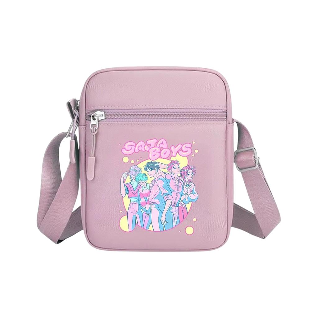 Cartoon Printed Boy And Girl Colorful Small Square Bag, Casual And Popular, Cute Women's Shoulder Bag