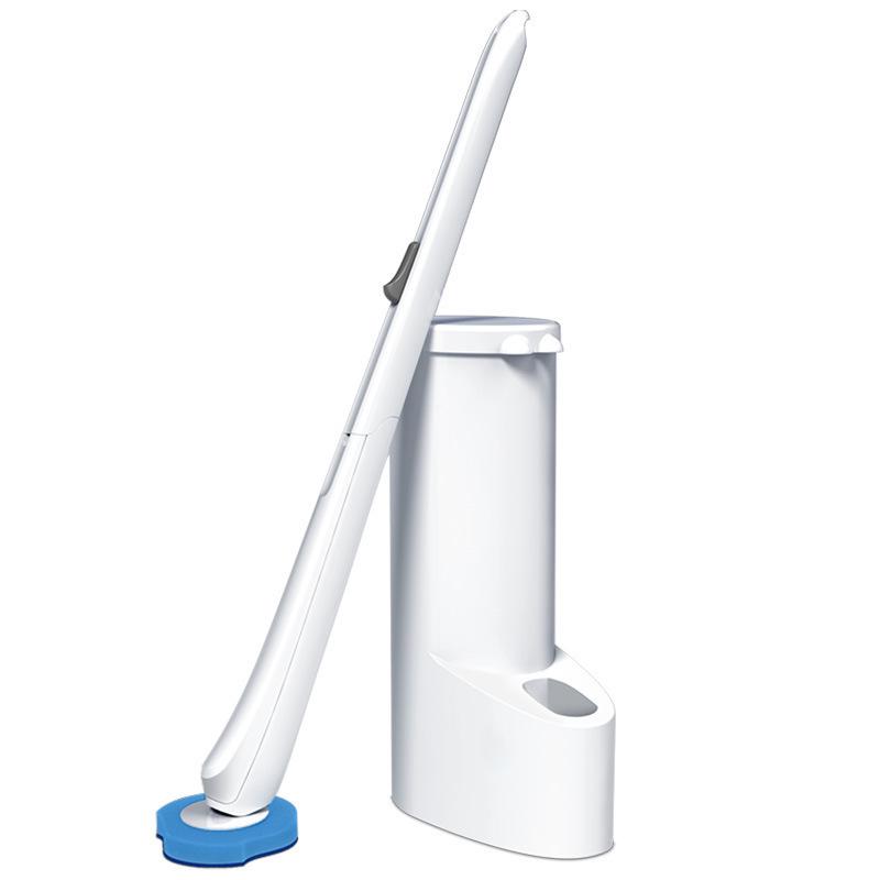 Wall-Mounted Disposable Toilet Brush with Replacement Heads for Home Use