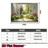 2D plane 1 piece spring garden tulip and tree window view background fabric modern living room home decoration