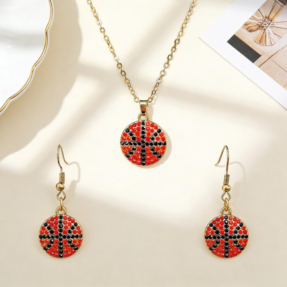 Zinc Zinc Alloy Pendant Ball Ear Jewelry Set Football Football Ear Hooks Athletes Sports Fans Basketball