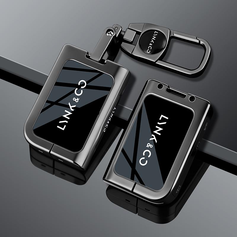 Zinc Alloy Car Key Case Cover Shell Fob for Lynk Co 01 05 Remote Protection Key Cover Keychain Holder Fob Car Accessories