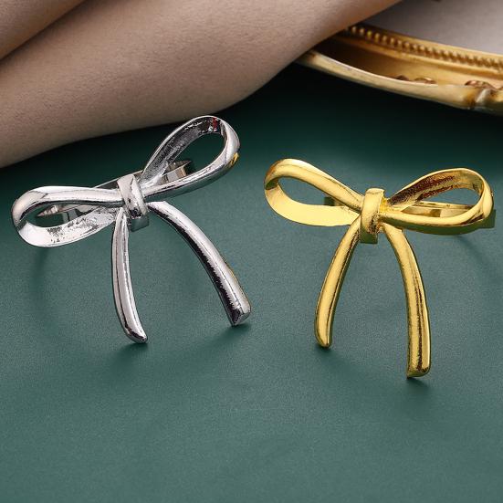 Bow Knot Napkin Ring Elegant Alloy Napkin Holder Reusable Napkin Ring for Wedding Table Decoration Baby Shower Anniversaries