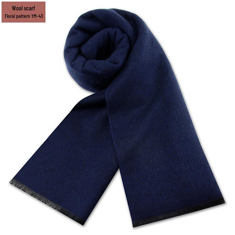 Męski szalik zimowy w czystą szarość w kratę, mieszanka wełny - gruby i ciepły