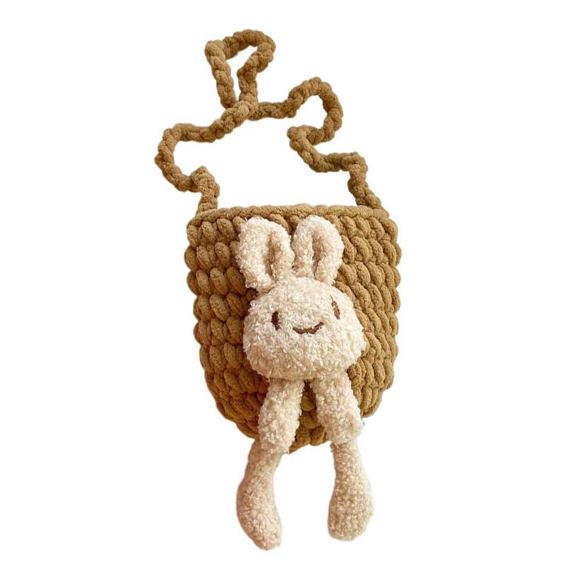 Adorable Korean Style Children's Cute Rabbit Knit Yarn Shoulder Bag For Girls