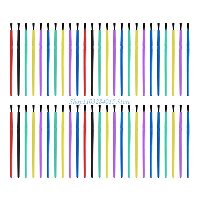 R6FF 50 Pcs Small Paint Brushes Set Nylon Hair Painting Brushes Set Art Supplies For Watercolor Gouache Acrylics