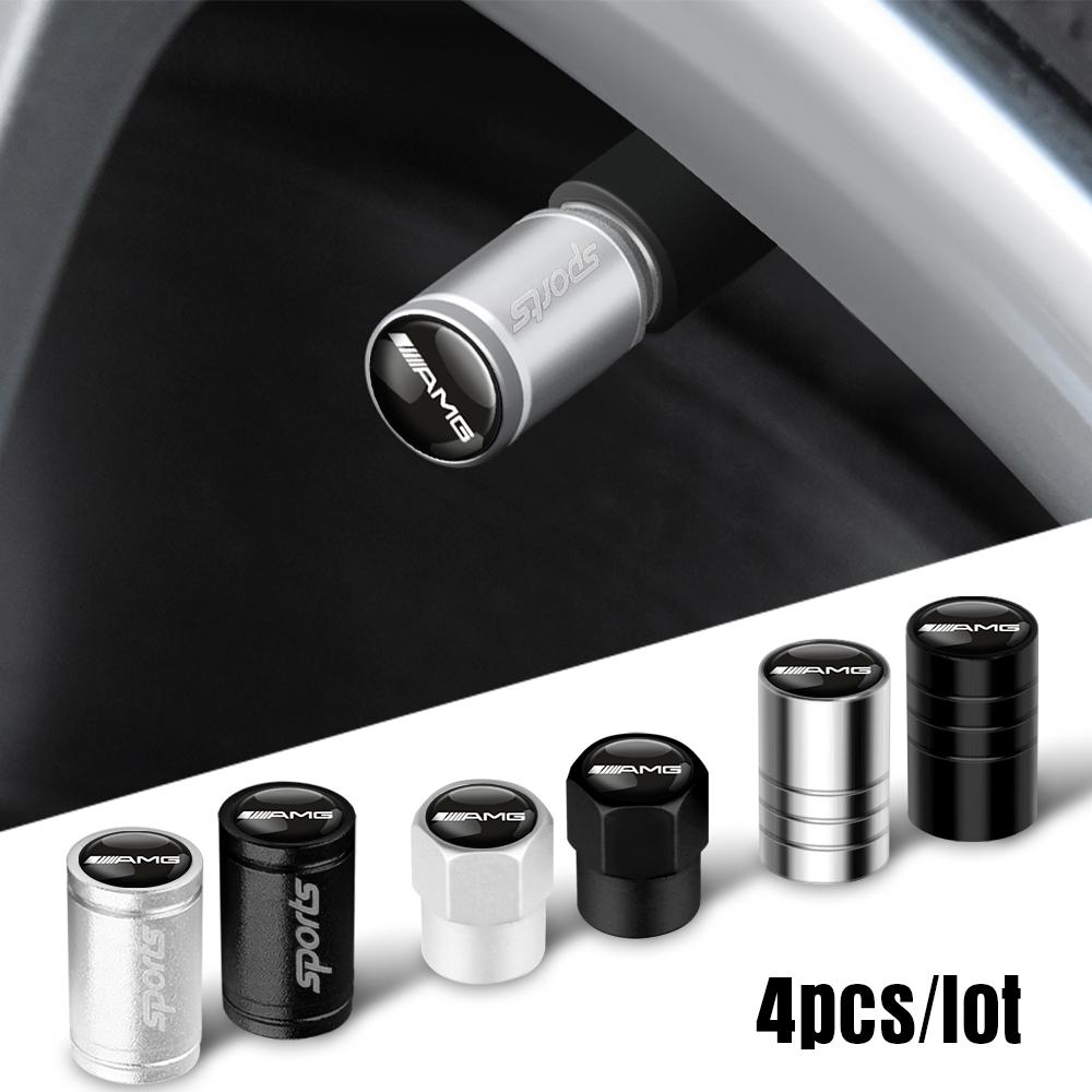 CQY1 4 szt. Metalowe Nakrętki Zaworków Opon Kół Samochodowych Pokrowce na Trzonki Do AMG W140 W168 W169 W176 W177 GLS GLB EQC CLS SLK A200 GLK CLK A260 GLC CLG