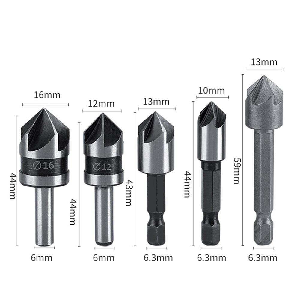 Tool Countersink Drill Bit 5pcs Accessories Carbon Steel Chamfer Countersink Drills Drilling Practical Brand New