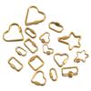 5pcs Stainless Steel Heart Star Square Screw Locking Clasps Big Carabiner Hooks Connectors DIY Necklace Bracelet Making Supplies