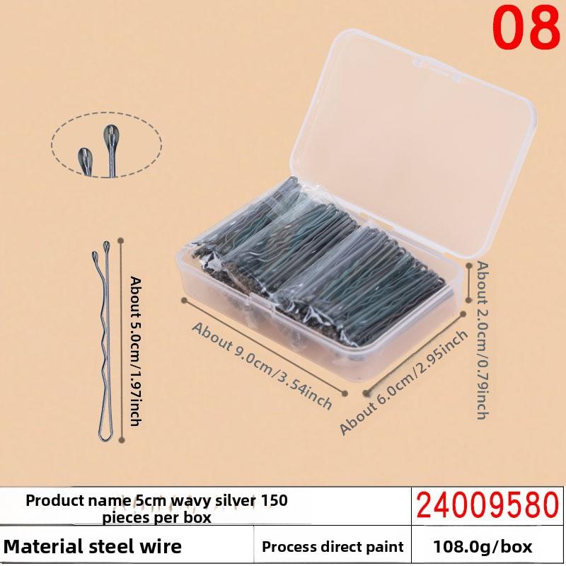 Black Steel Clip Box Contains A Straight Clip for The Bride's Updo Hairstyle Bangs Clip Wavy Hair Clip and Hair Accessory