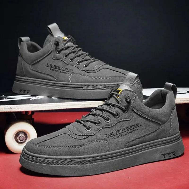 Fashion Vulcanized Sneakers For Men Trend Casual Leather Shoes Tenis Luxury Trainer Race Korean Mens Walking Running Jogging Shoes2025