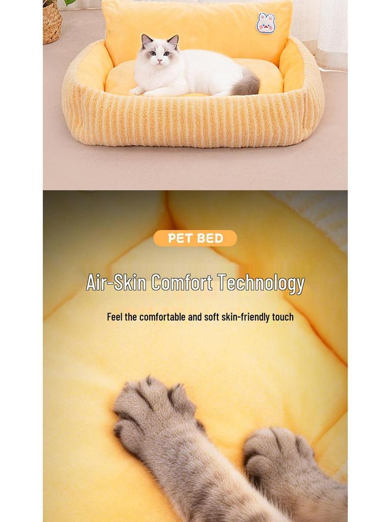 Winter Warm Pet Sofa Bed - Thickened All-Season Nest for Cats & Dogs