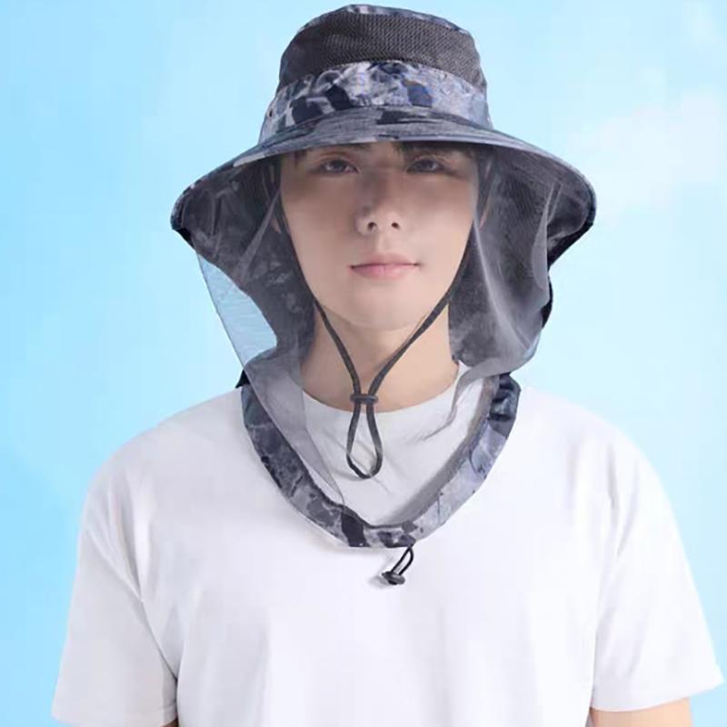 Men'S And Women'S Outdoor Mosquito Caps, Fishing Caps, Sun Protection Wide-Brimmed Hats For Mountaineering, Face Masks And Hats