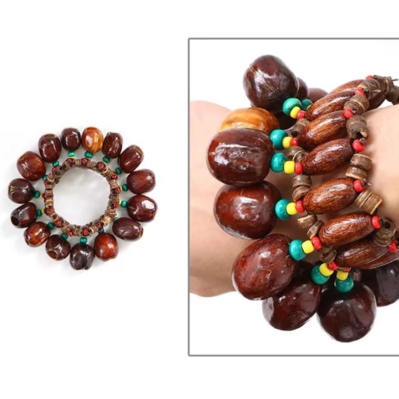 Fruit Shell Hand Bells Natural Plant String Bells Accompaniment Meditation Features Beam Bell Musical Percussion Instruments