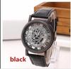 Fashion Business Skeleton Watch Men Wristwatch Leather Band High-end and High-Grade Women Clock