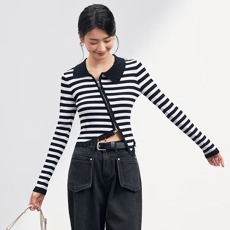 JOY SPEAKER Women's Striped Sleeveless Knit Top