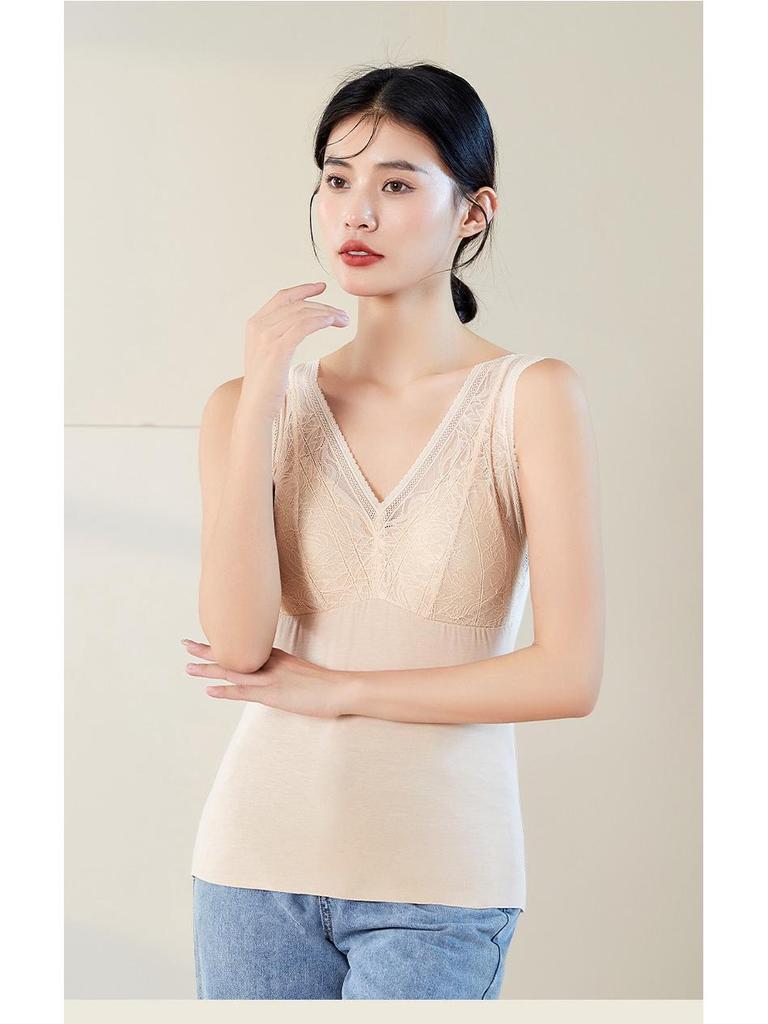 Damska kamizelka z poduszkami na biust z jedwabnej wstążki morwowej, plus aksamit, ciepła, gruba, jesień/zima 4354