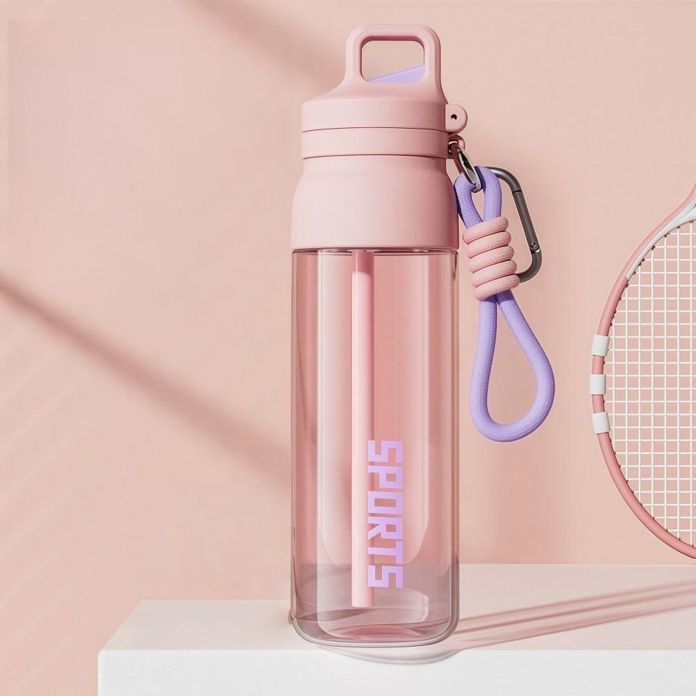 700ML Sports Straw Cup Heat-Resistant with Hanging Buckle Cycling Water Bottle Large Capacity Portable Student Water Cup