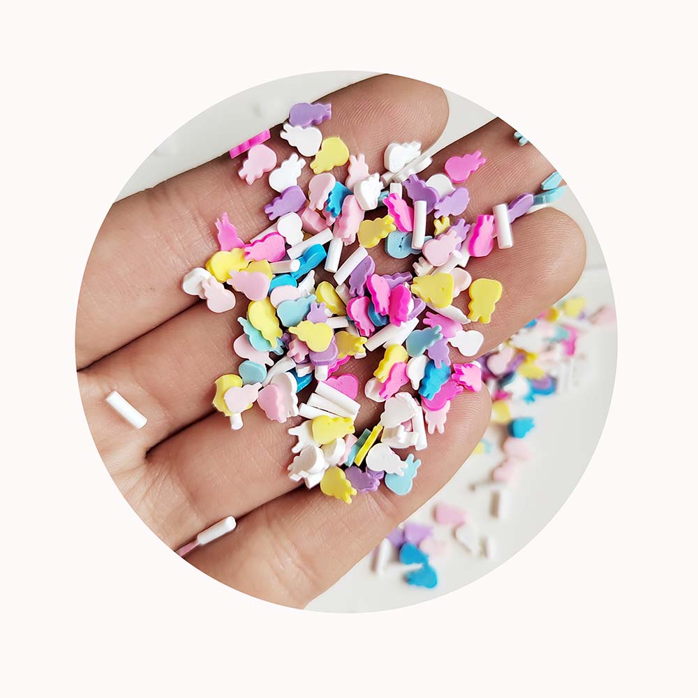 500g Polymer Clay Rabbit Slices Hot Clay Sprinkles for Easter Nail Art Crafts DIY Slime Crystal Mud Filling Jewelry Accessories
