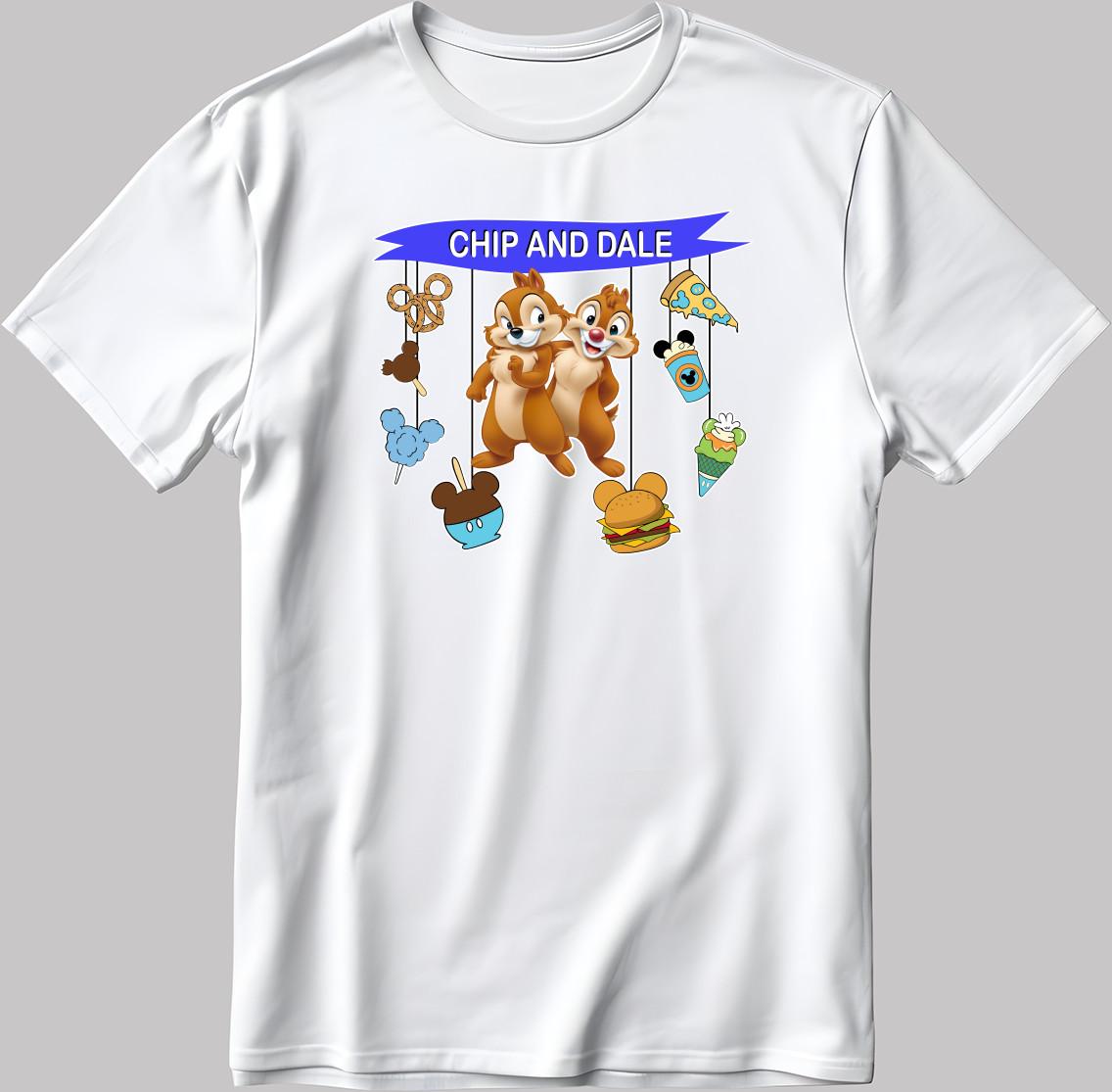 Chip and Dale Disney Short Sleeve White/Black Men / Women T Shirt J055 3XL