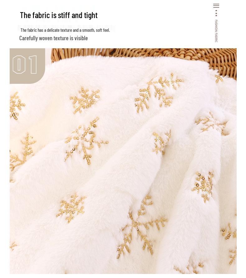 Velvet Iridescent Sequin Embroidered Snowflake Tree Skirt