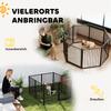 Puppy Playpen, Dog Playpen, Puppy Enclosure, 8 Panels with Door, Foldable and Portable Dog Fence, Steel, Black