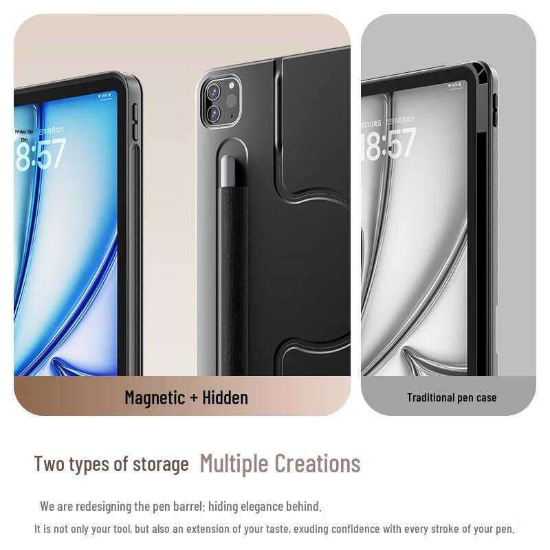 Houhou Detachable Stand iPad Protective Case with Dual Pen Slot