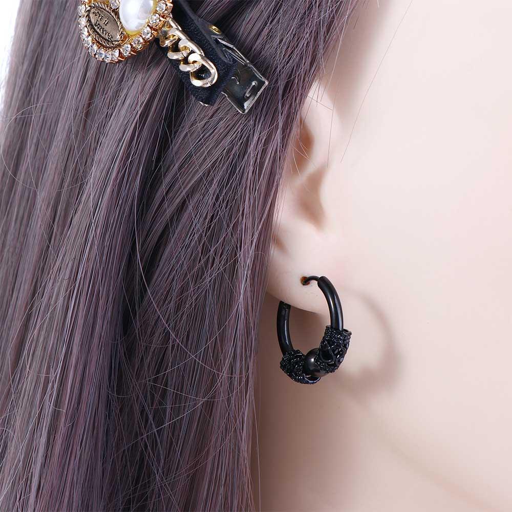 Cross Round Pendent Hollow Out Korean Dangle Earrings Ear Jewelry Stud Earrings Men Hoop Earrings